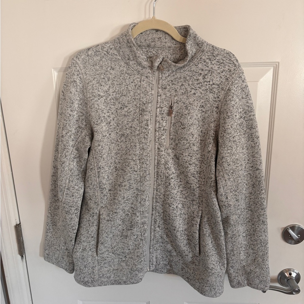 Calvin Klein Gray Teddy Jacket Full-Zip Fleece